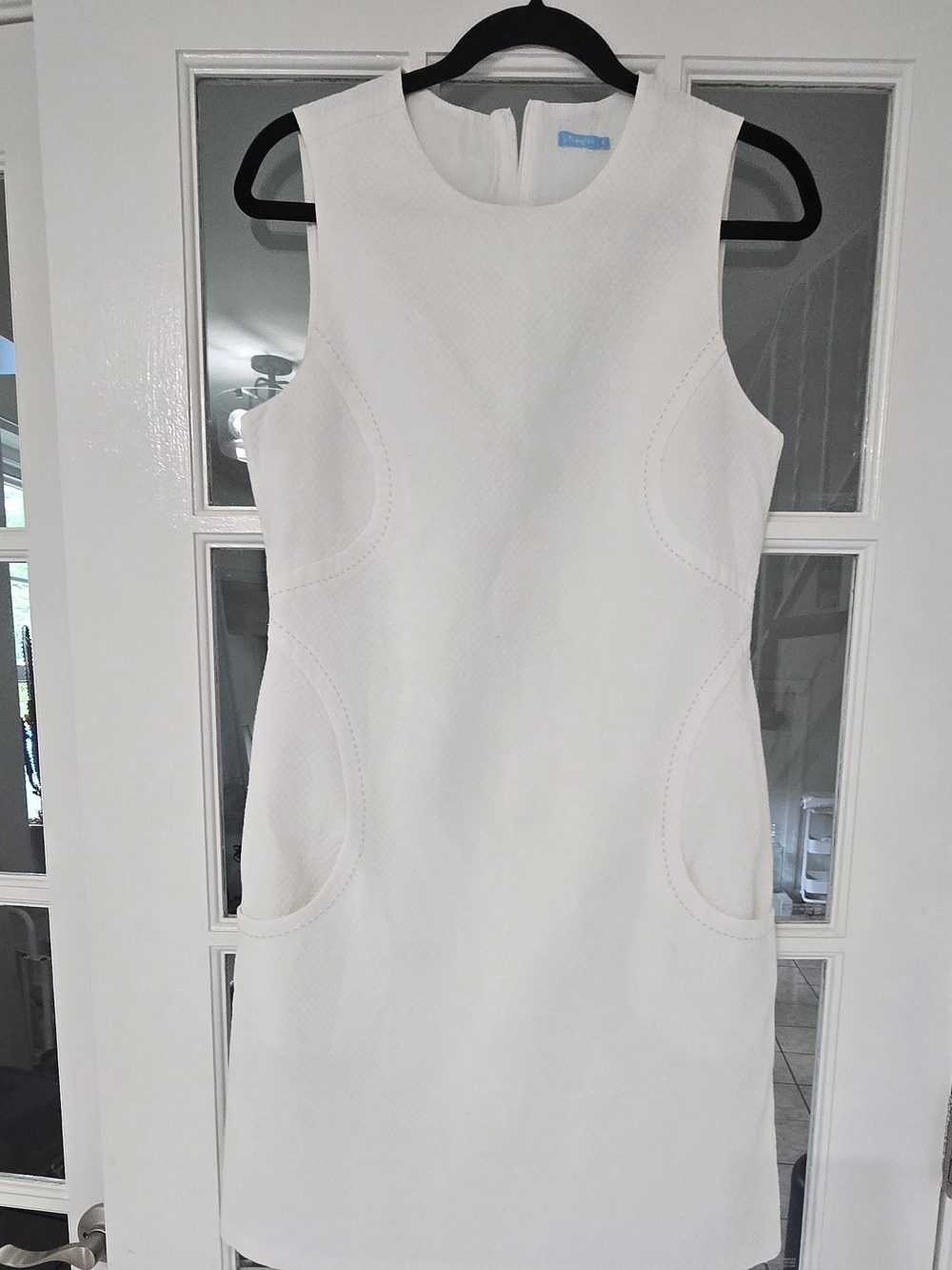 J. McLaughlin White Textured Sleeveless Mini Dress